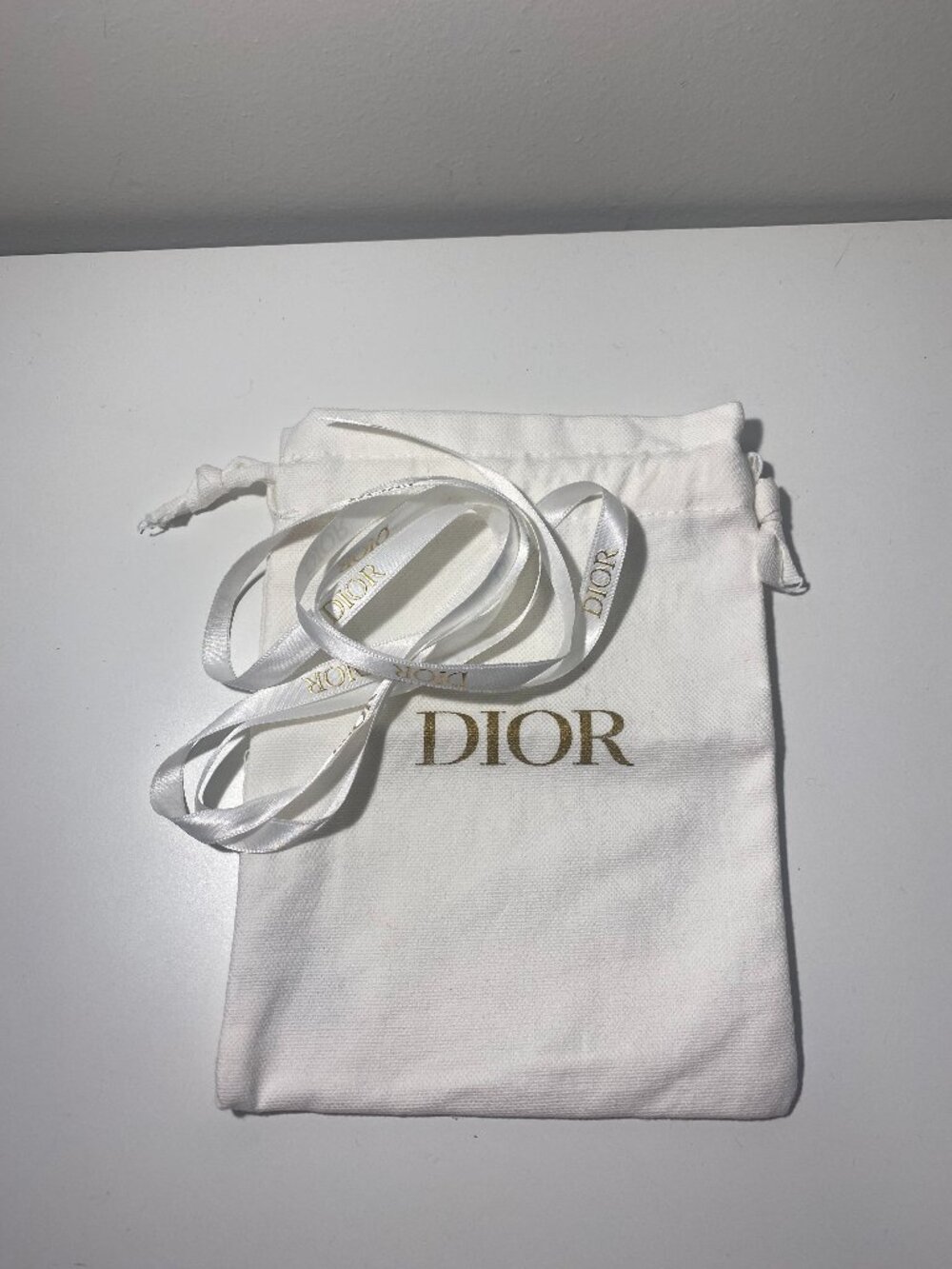 Dior Drawstring Dustbag and Ribbon